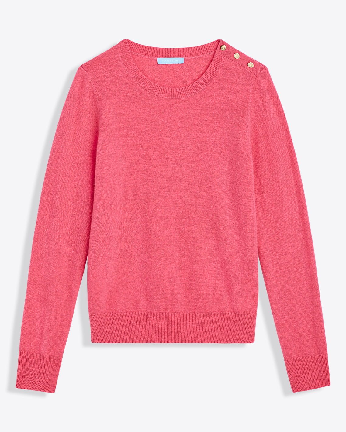 Button Shoulder Cashmere Sweater
