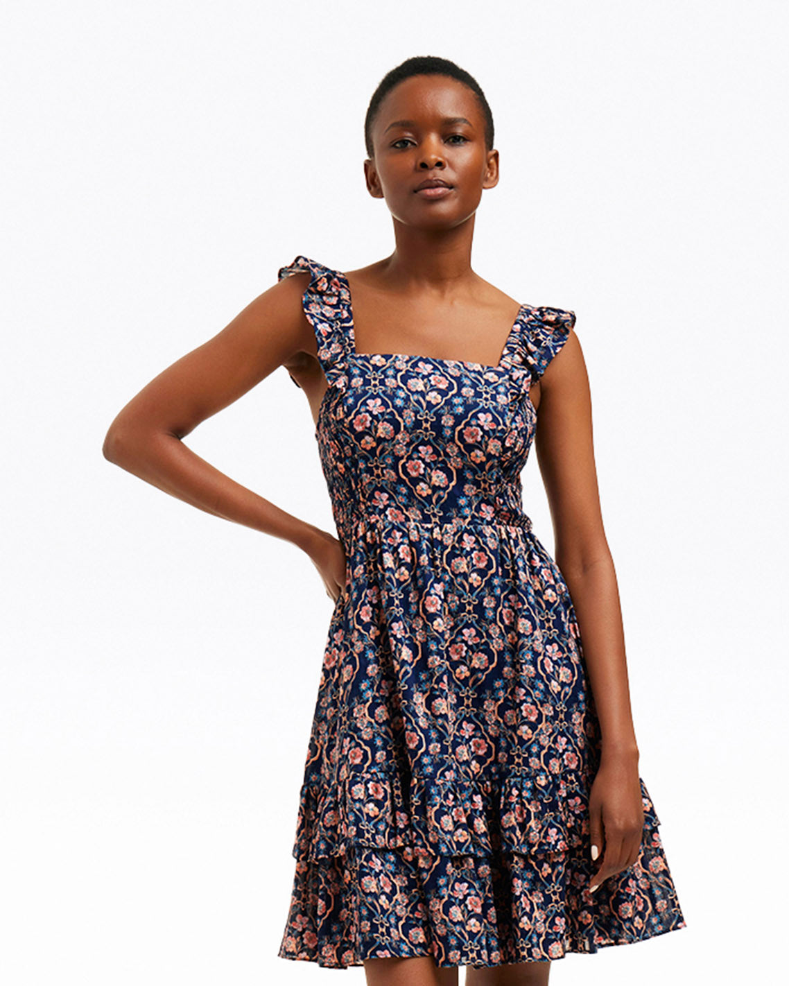 Carrie Mini Dress in Twilight Vines