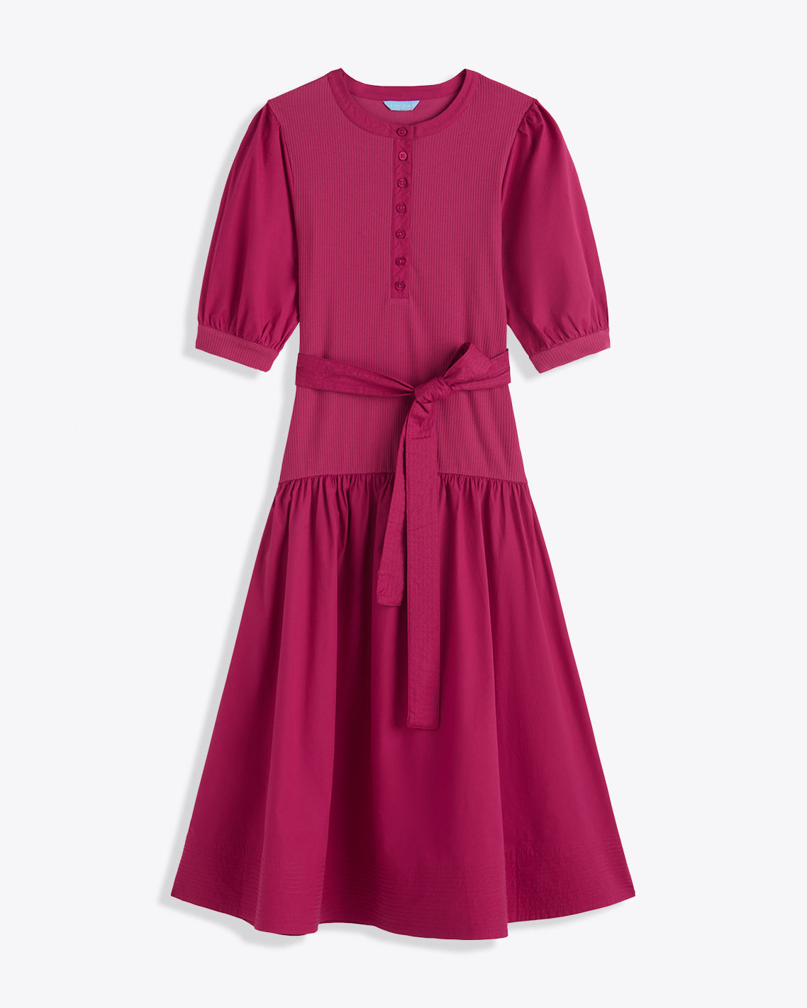 Celeste Mixed Media Dress in Raspberry Pink