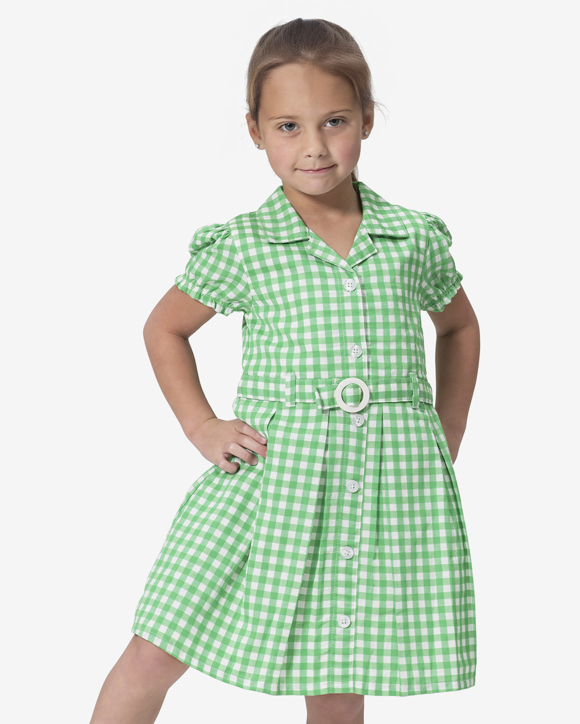 Kids Gingham Dress Set