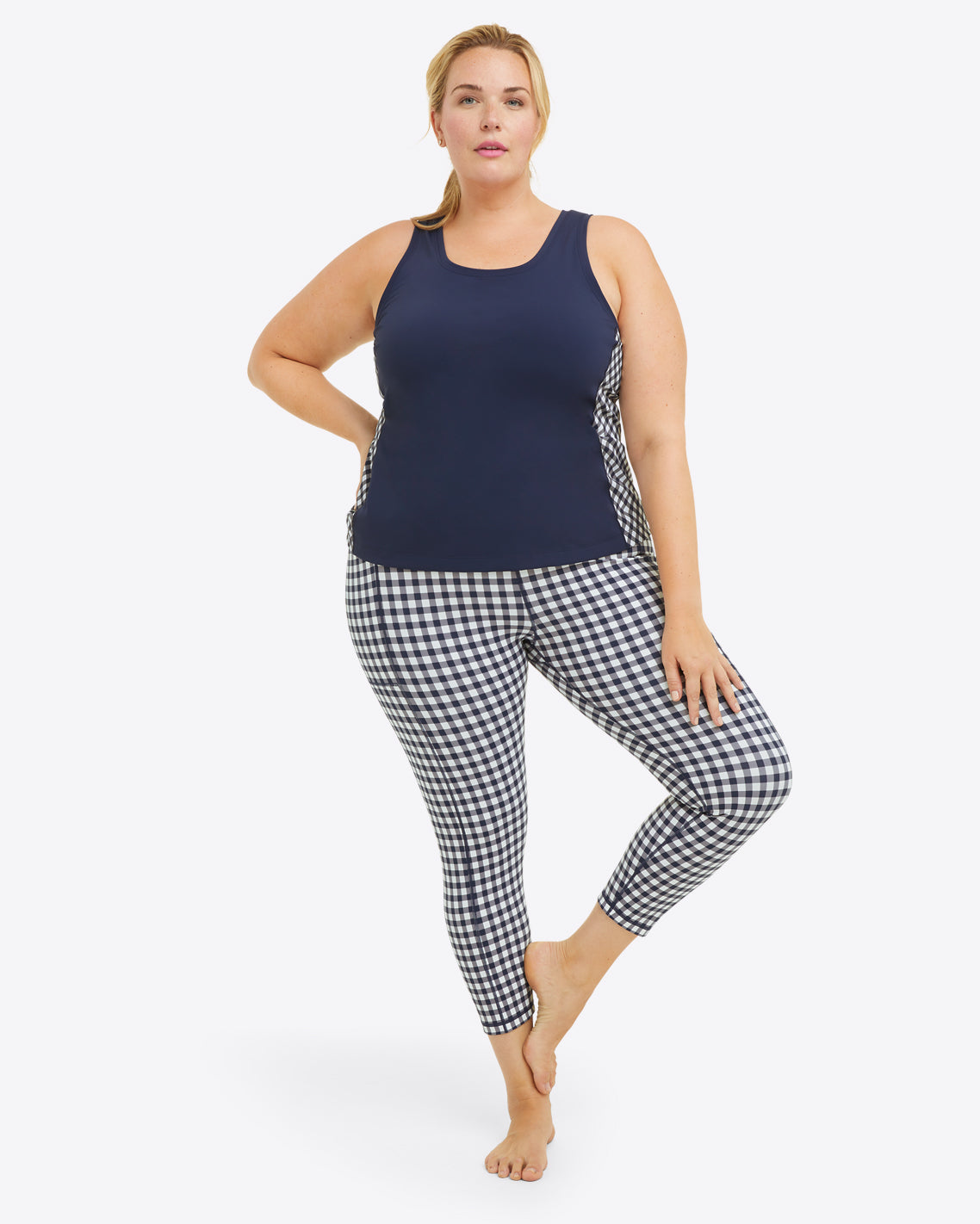 Leggings in Navy Gingham
