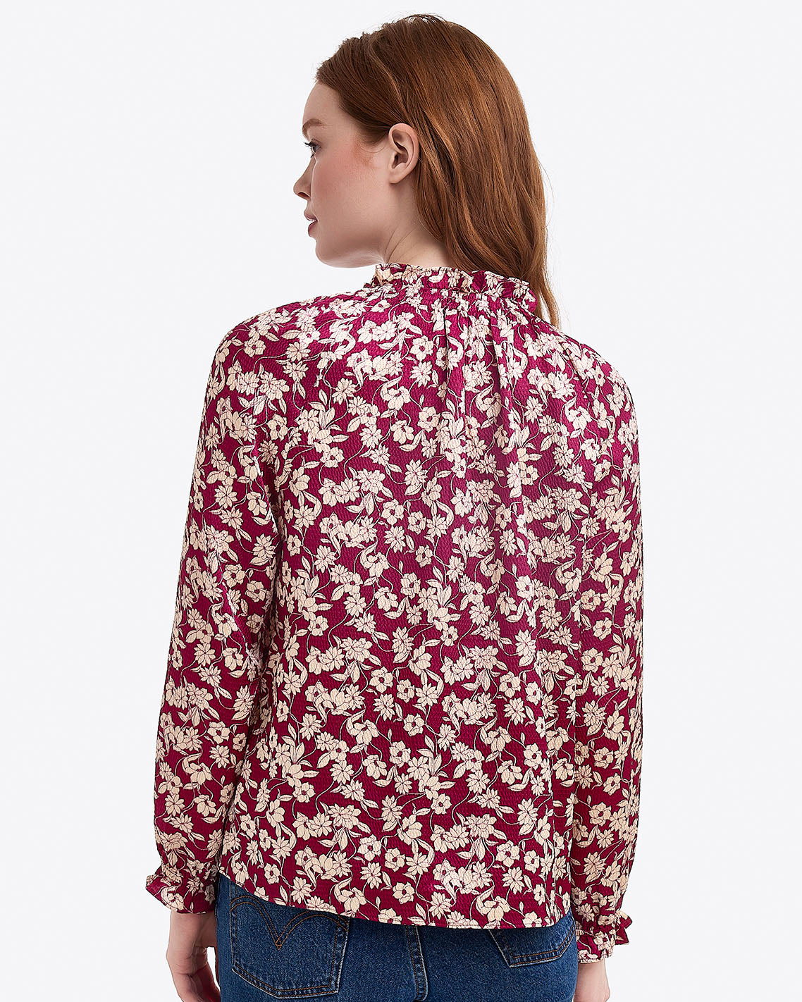 Long Sleeve Top in Hammered Satin