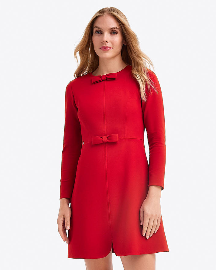 Long-Sleeve Sadie Shift Dress in Ponte