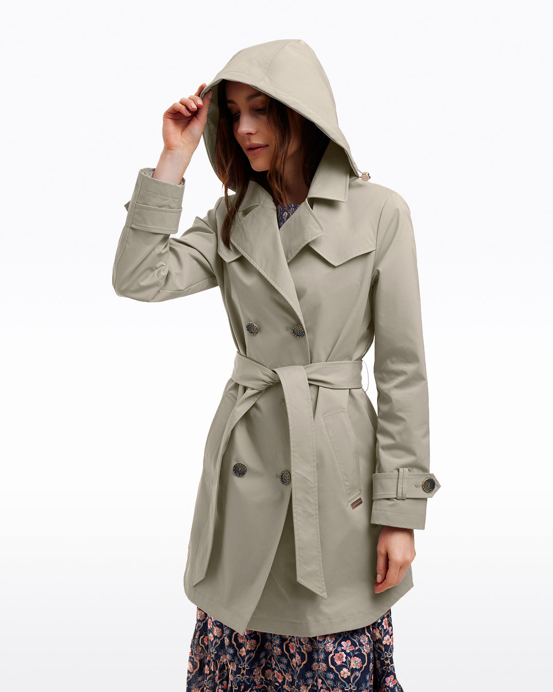 Meghan Trench Coat in Spring Sage