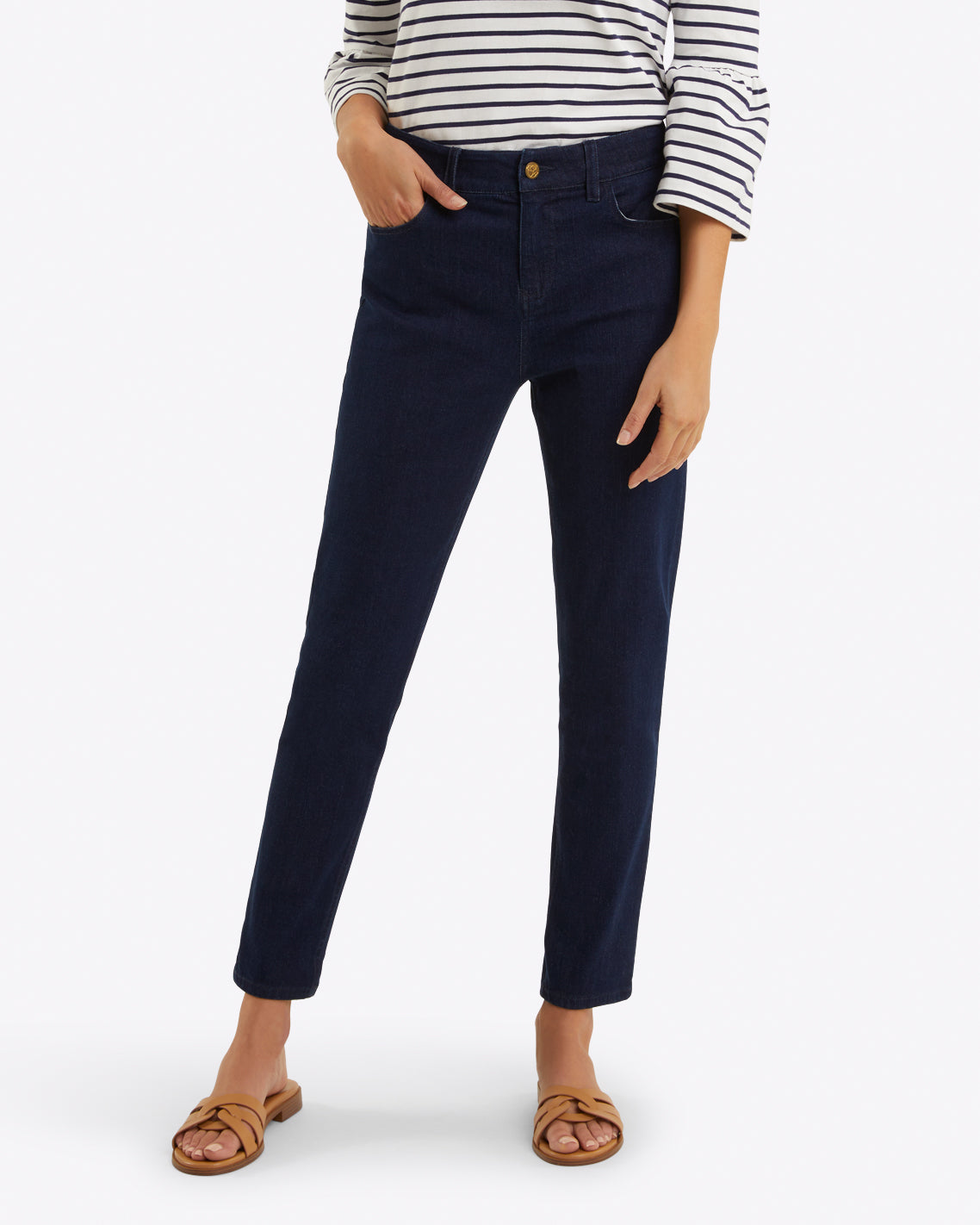 Mid-Rise Slim Jeans in Dark Wash