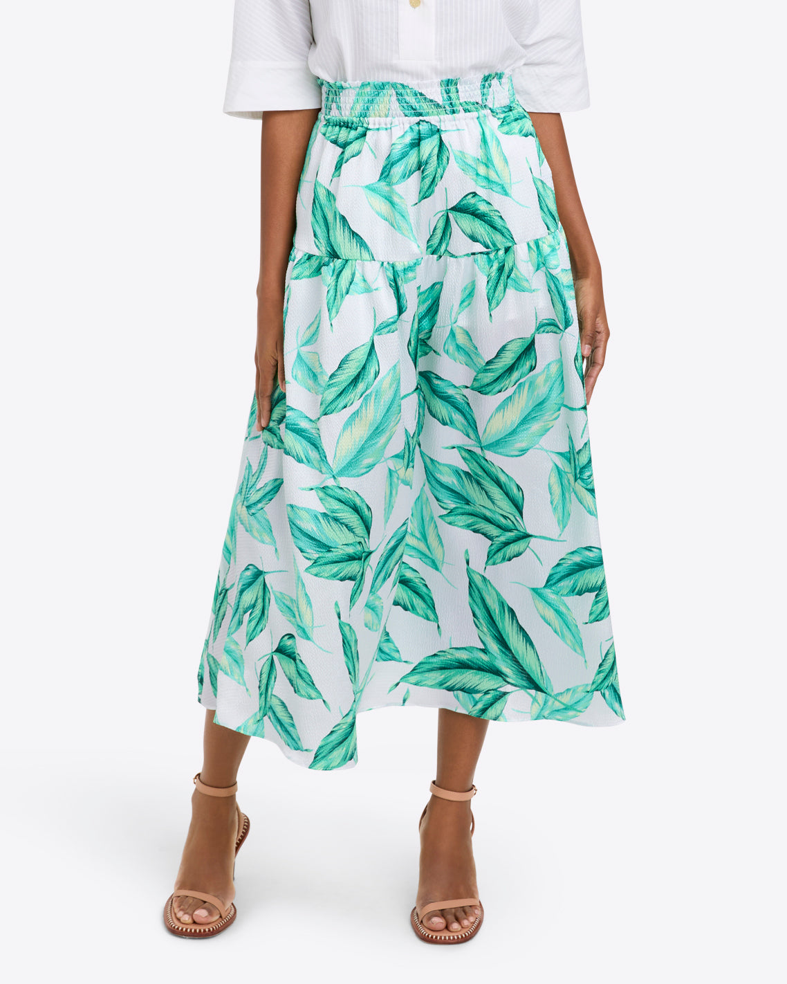 Midi Skirt in Hammered Satin