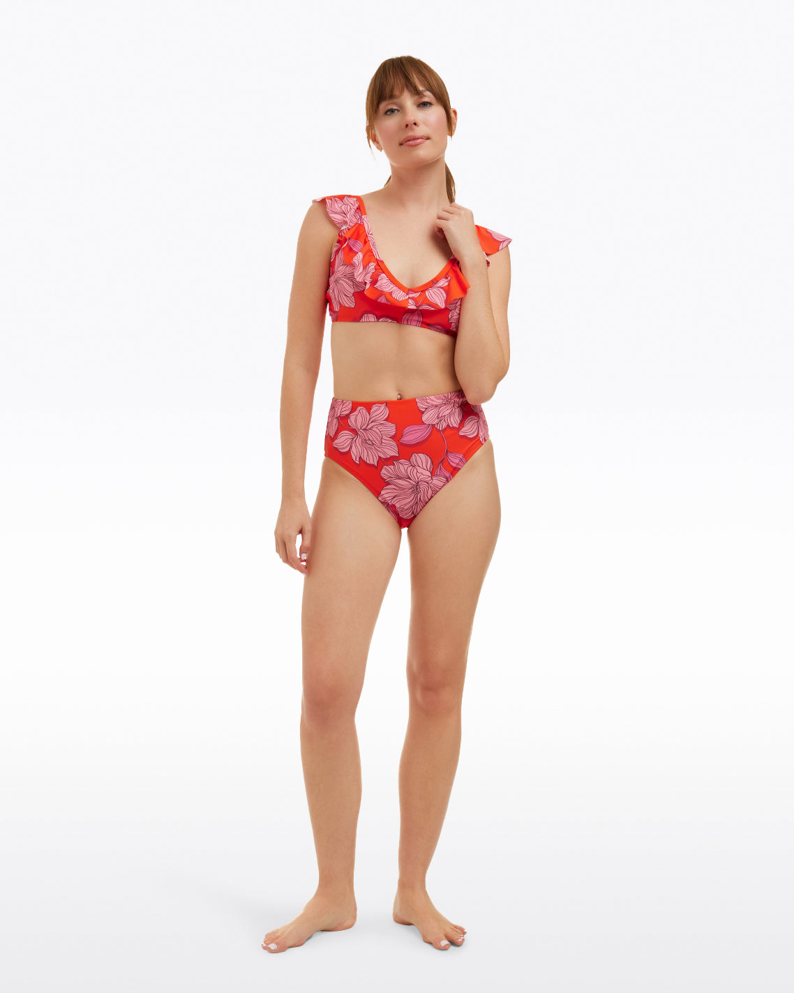 Red Magnolia High Waist Bottom