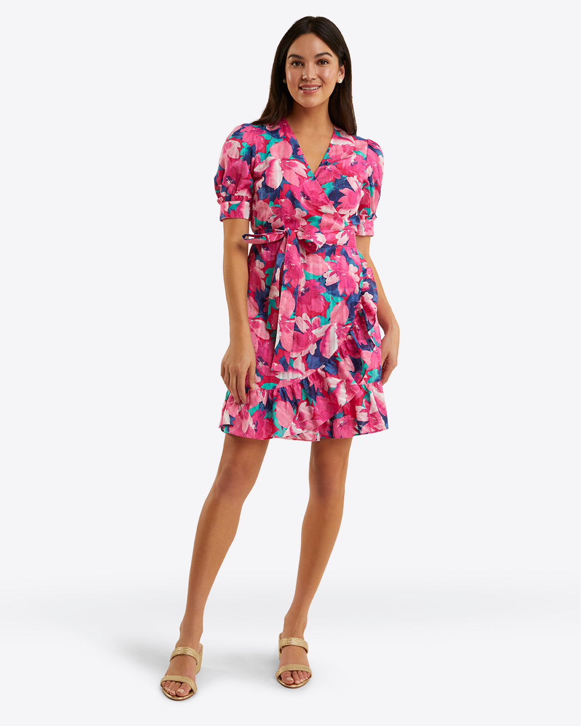 Reba Wrap Dress in Shadow Stripe