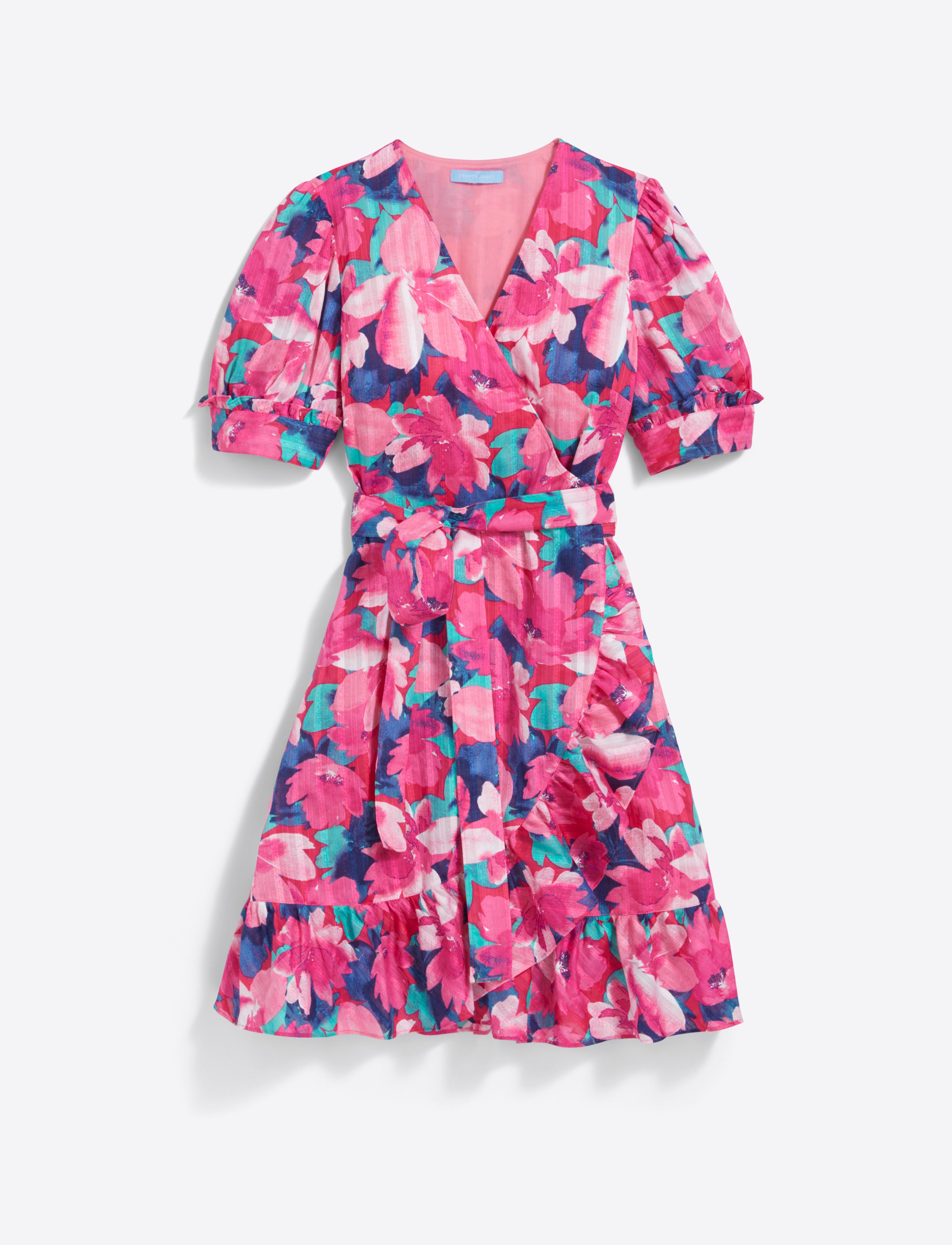 Reba Wrap Dress in Shadow Stripe