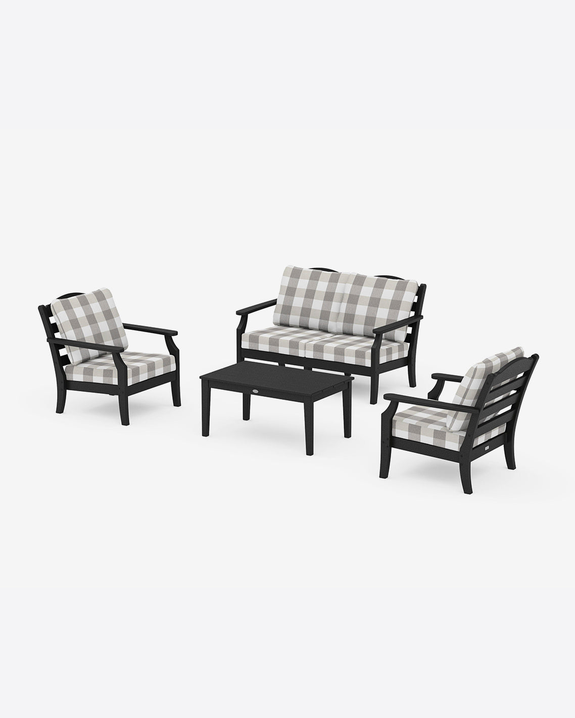 Savannah 4-Piece Deep Seating Set with Loveseat in Buffalo Plaid