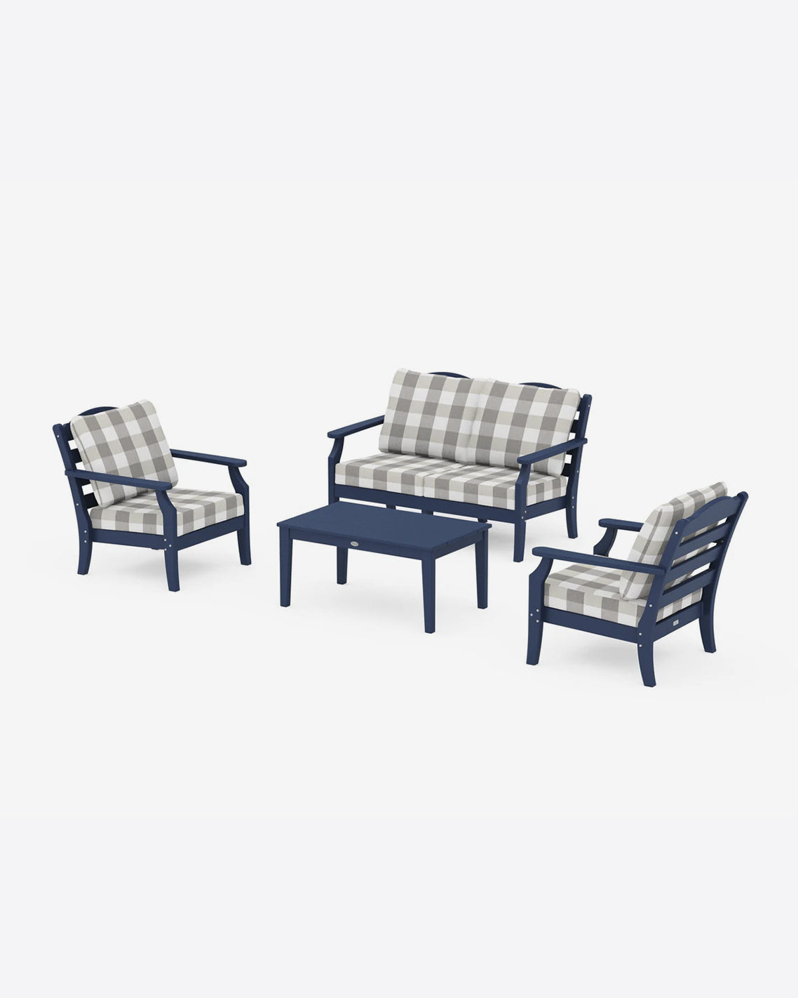 Savannah 4-Piece Deep Seating Set with Loveseat in Buffalo Plaid
