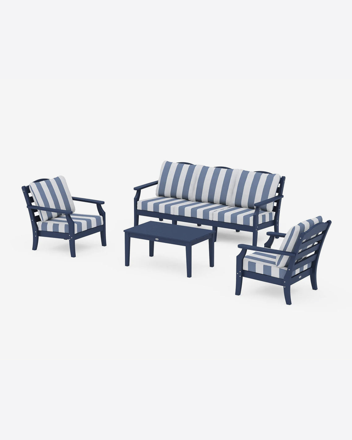 Savannah 4-Piece Deep Seating Set with Sofa in Cabana Stripe
