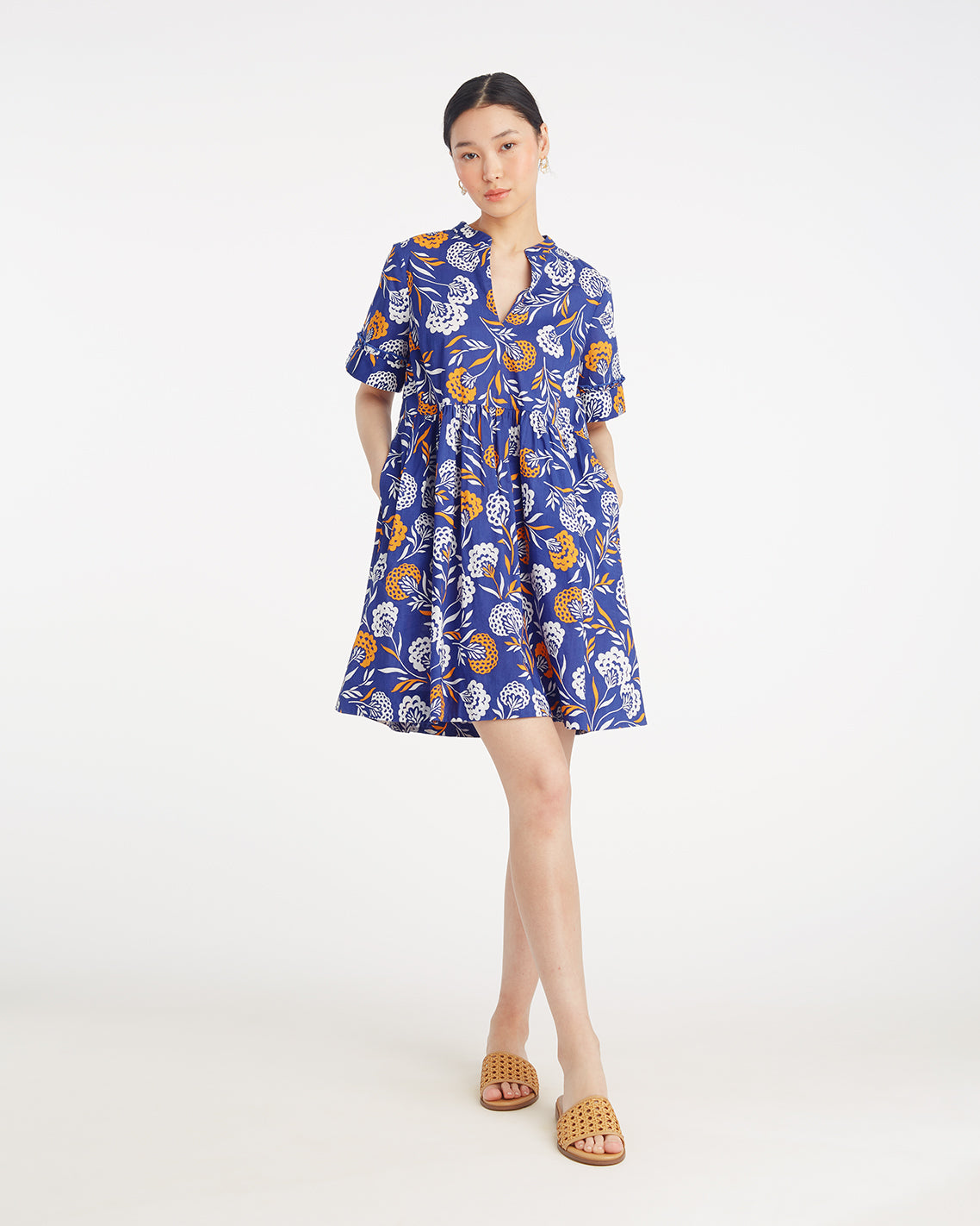 Simone Mini Dress in Abstract Dahlia