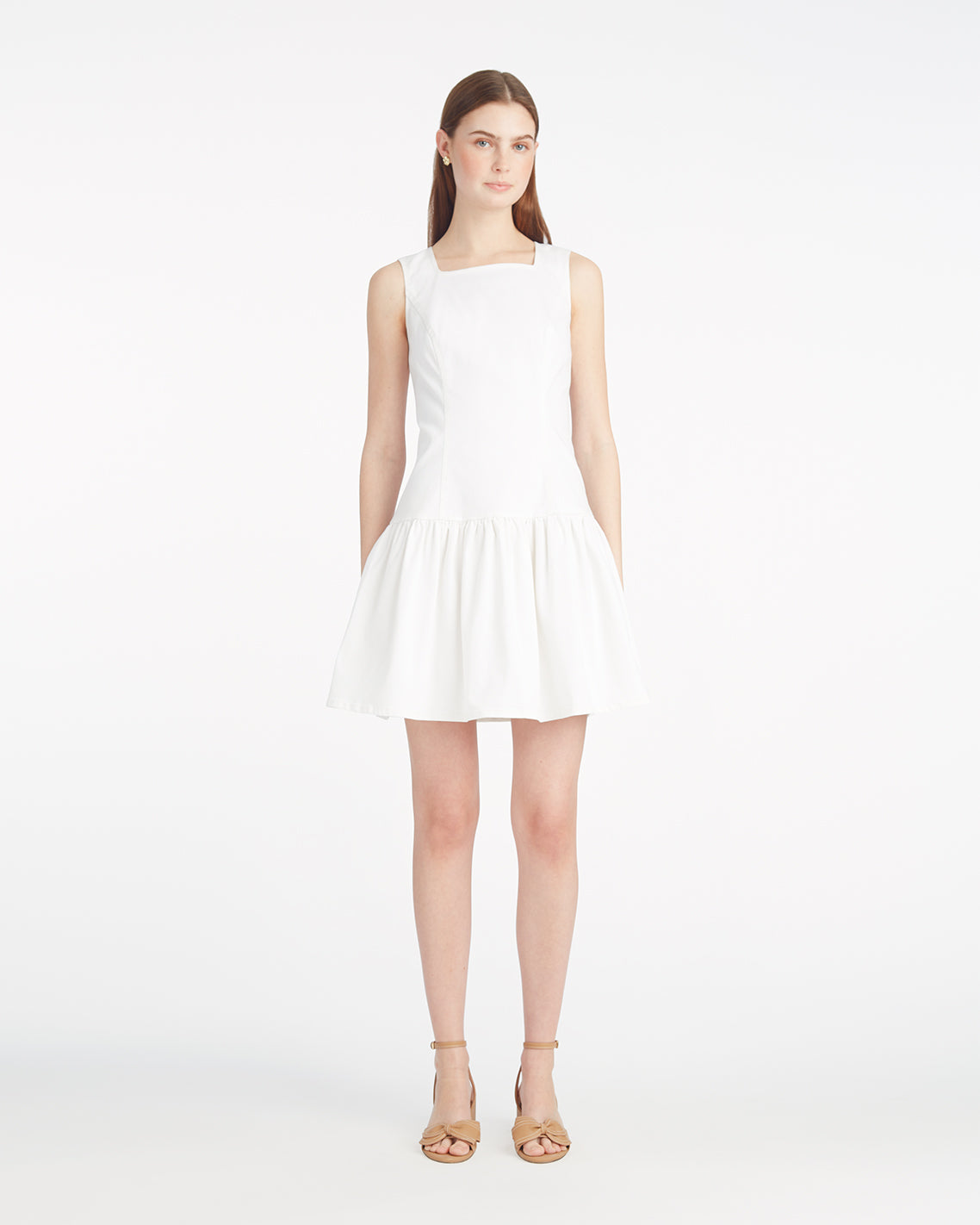 Colette Tailored Flounce Dress in Denim
