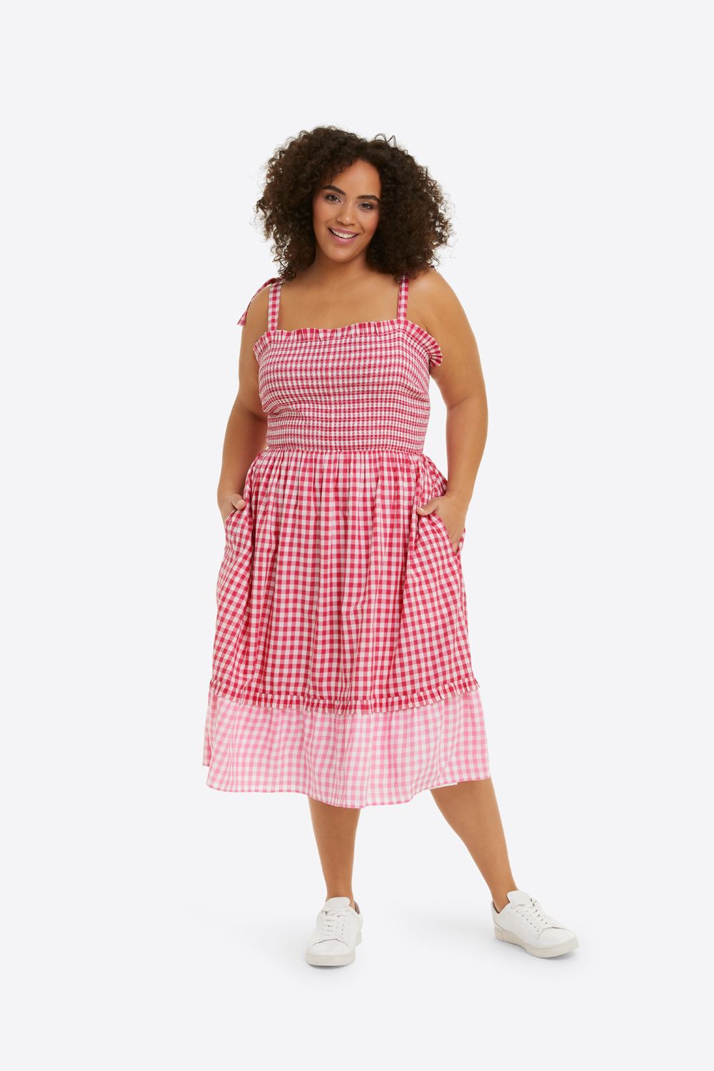 Taylor Smocked Dress in Pink Gingham