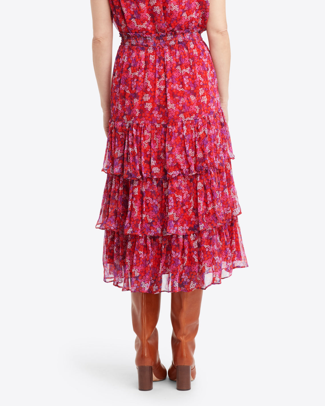 Tiered Midi Skirt in Garden Mum