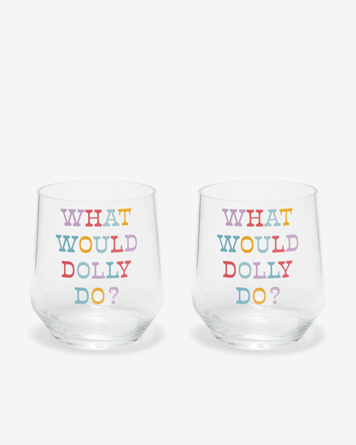 WWDD Acrylic Stemless Wine Glass Set